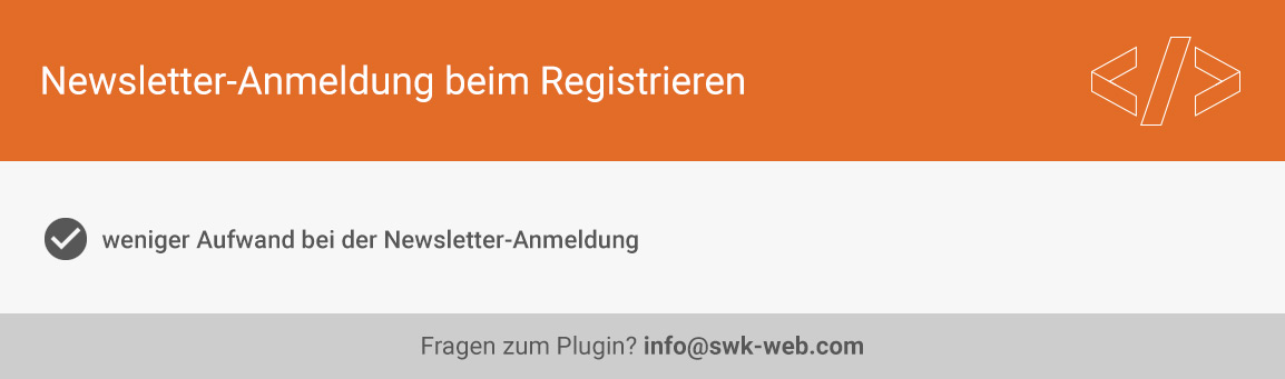 Newsletter Anmeldung Header