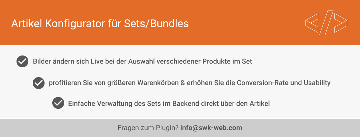Artikel Konfigurator für Sets